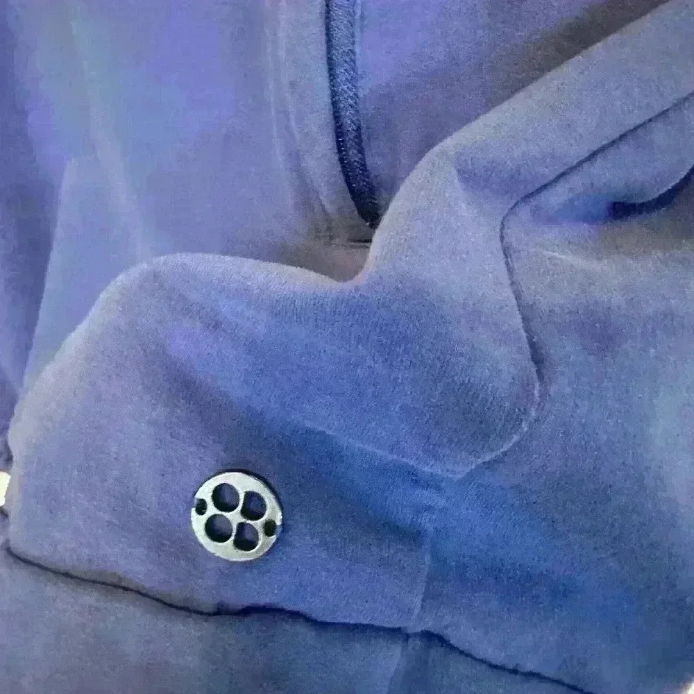 Sweaty Betty Blue Pullover Sweatshirt with funnel collar and hood, size small - Picture 5 of 8